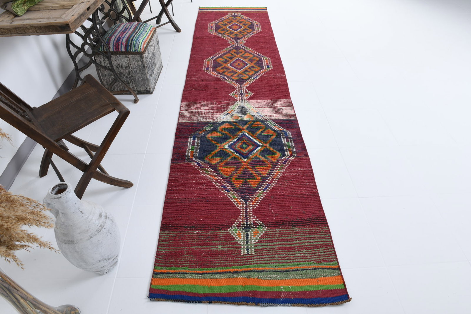 2'8'' x 11'8'' Turkish Vintage Runner Rug - 17875 - 5