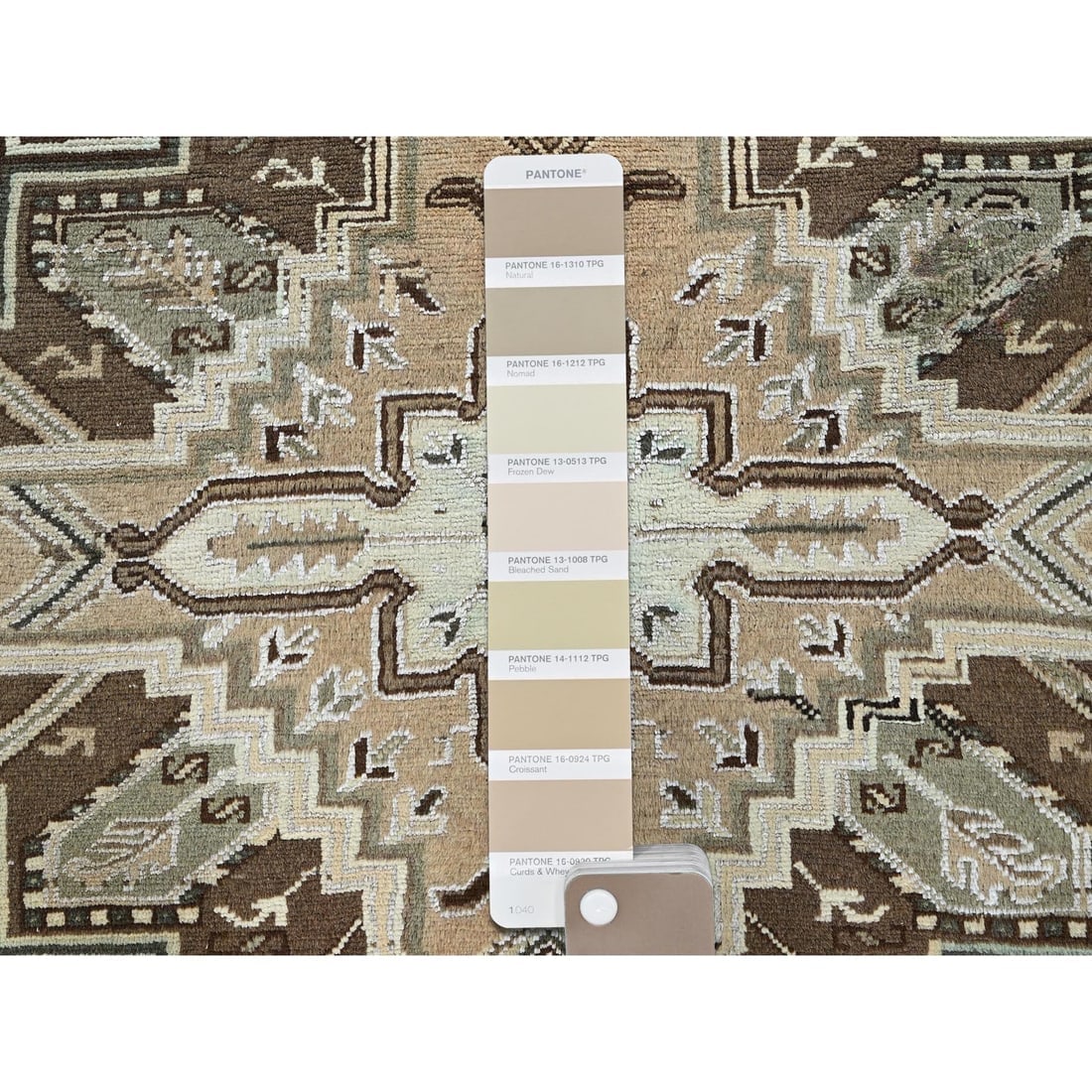 Brown Vintage Persian Heriz Hand Knotted Pure Wool Clean Oriental Rug - 8