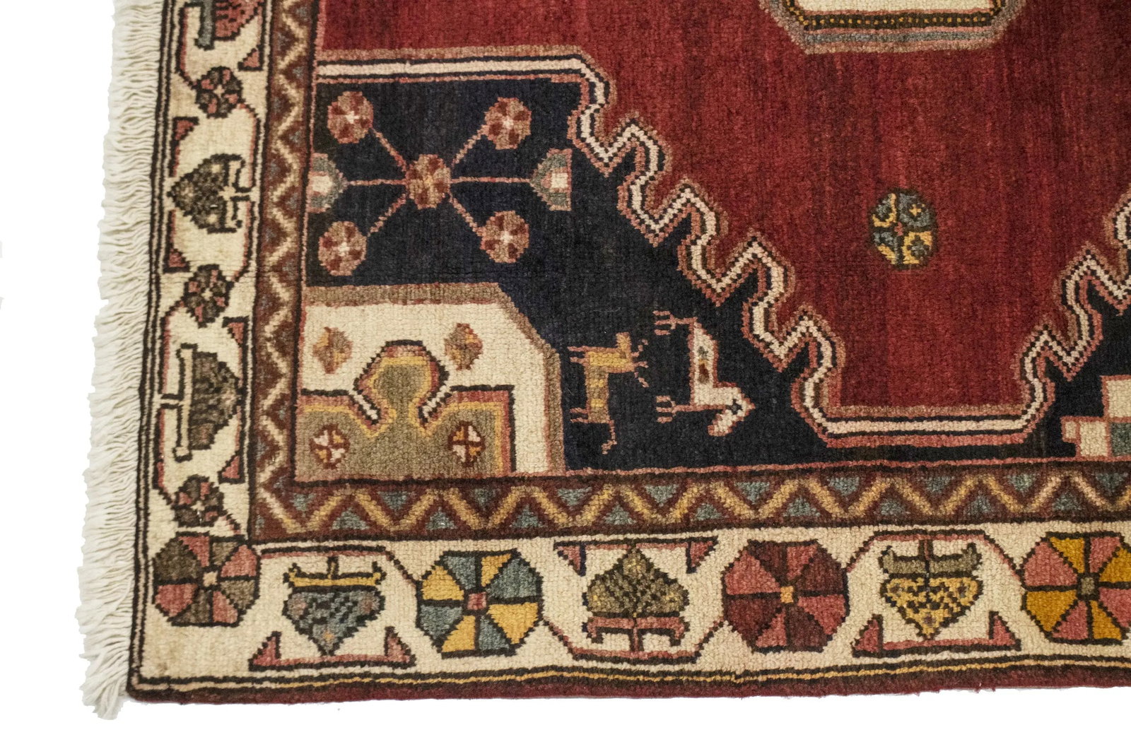 Vintage Red Tribal 4'6X6'8 Mazlaghan Persian Rug - 7