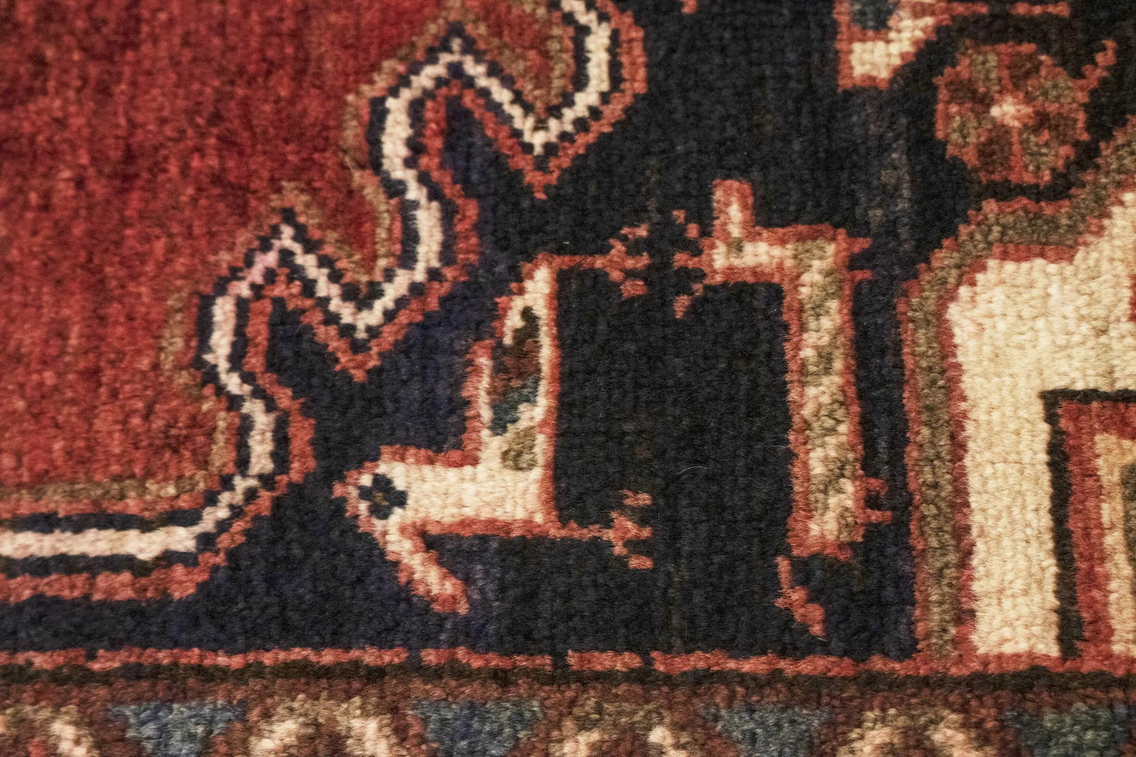 Vintage Red Tribal 4'6X6'8 Mazlaghan Persian Rug - 8