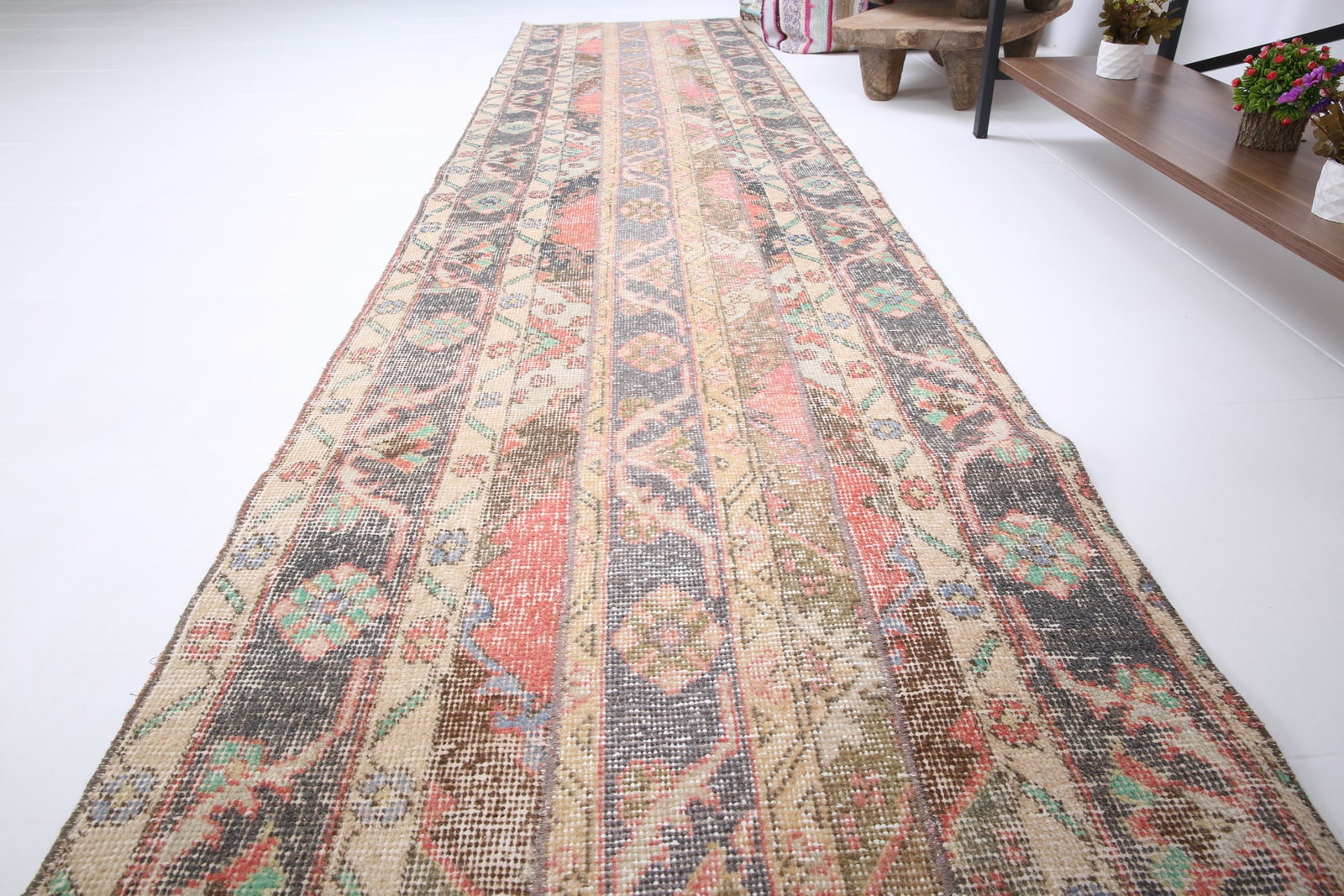 2'5'' x 11'2'' Turkish Vintage Runner Rug - 6641 - 6