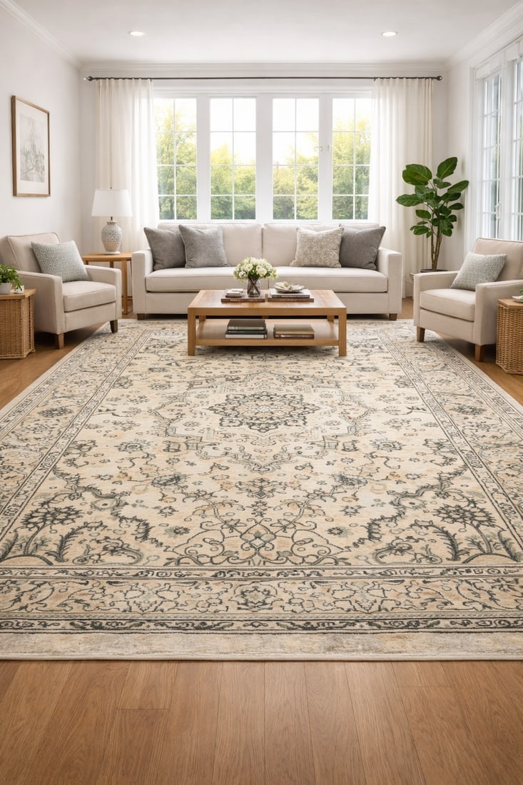 Antique Muted Floral 6'4X9'6 Distressed Vintage Oriental Rug - 2