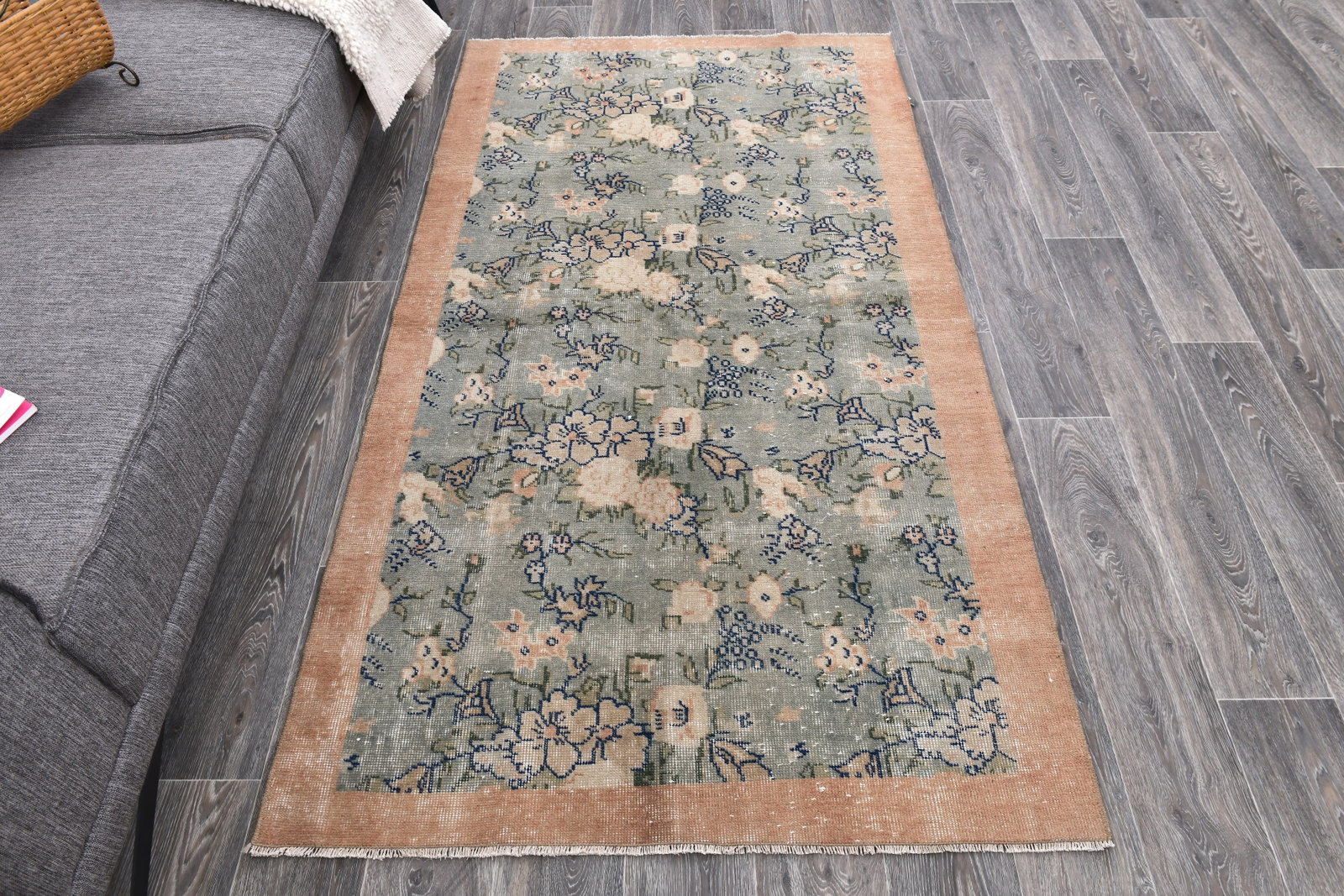 3'8'' x 6'7'' Handmade Vintage Wool Rug - 243974 - 3