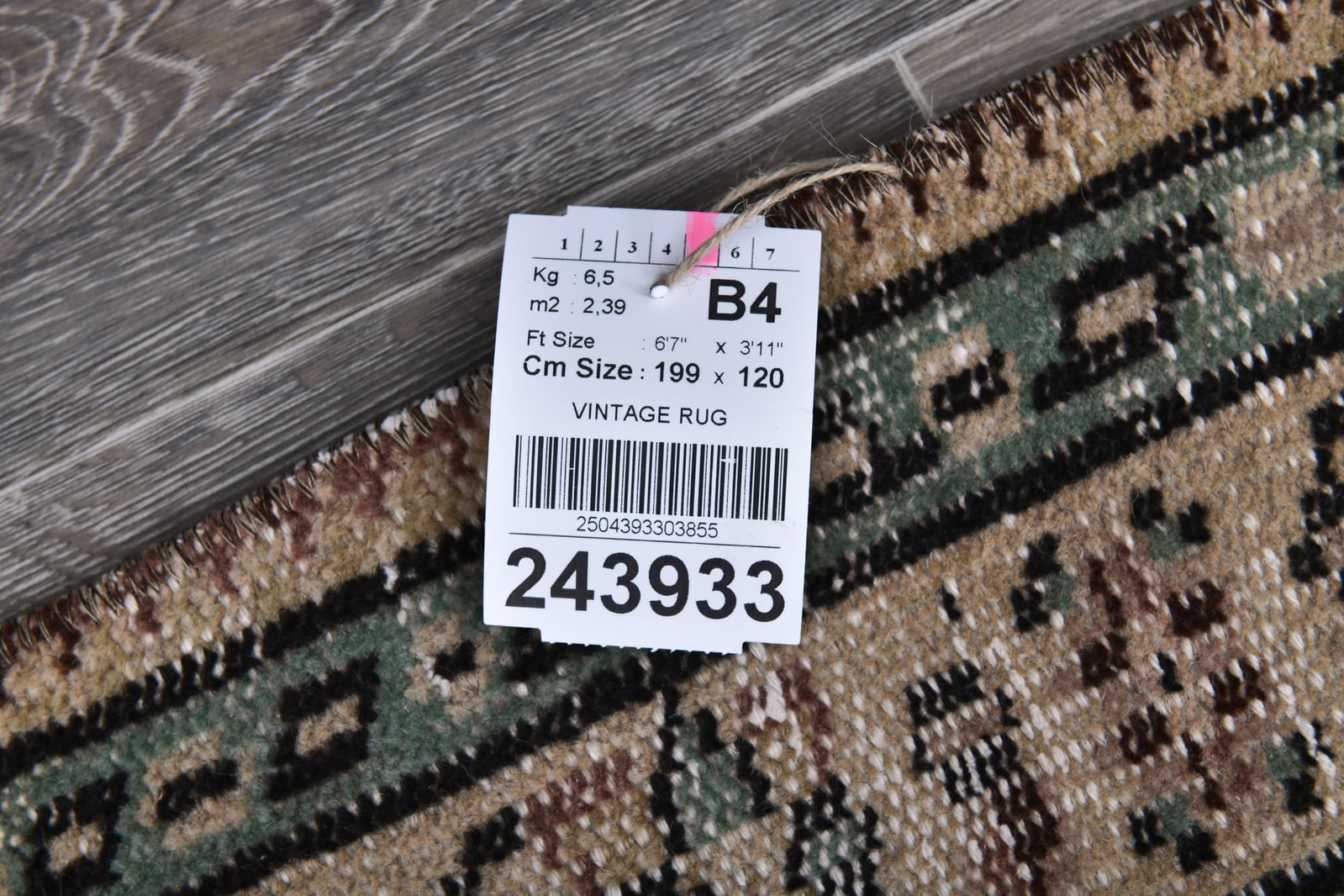 3'11'' x 6'6'' Handmade Vintage Wool Rug - 243933 - 14