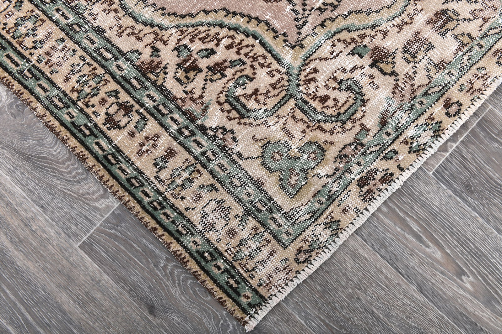 3'11'' x 6'6'' Handmade Vintage Wool Rug - 243933 - 7