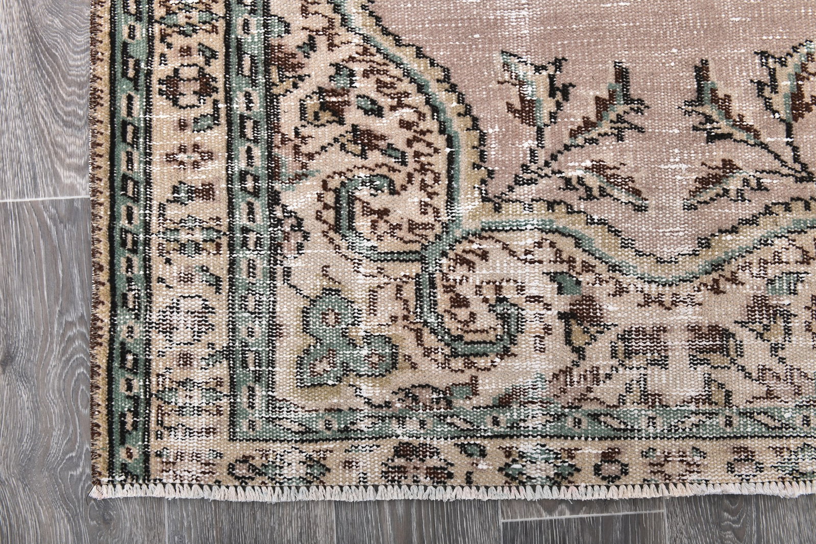 3'11'' x 6'6'' Handmade Vintage Wool Rug - 243933 - 8