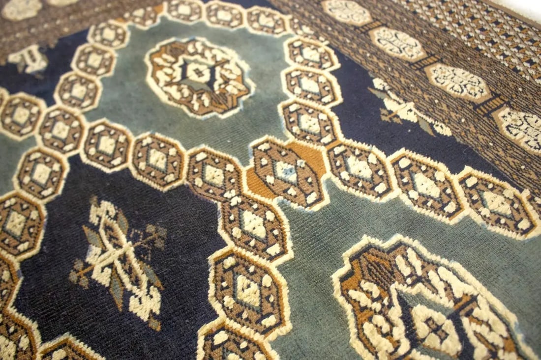 Antique Tribal Gray and Brown 4X6 Turkoman Persian Rug - 9