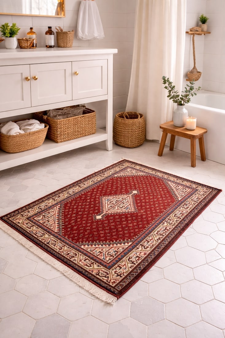 Vintage Tribal Red 3'6X5 Botemir Persian Rug - 2
