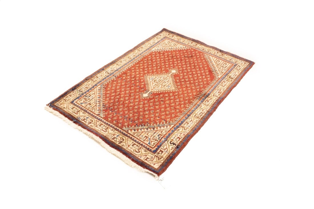 Vintage Tribal Red 3'6X5 Botemir Persian Rug - 4