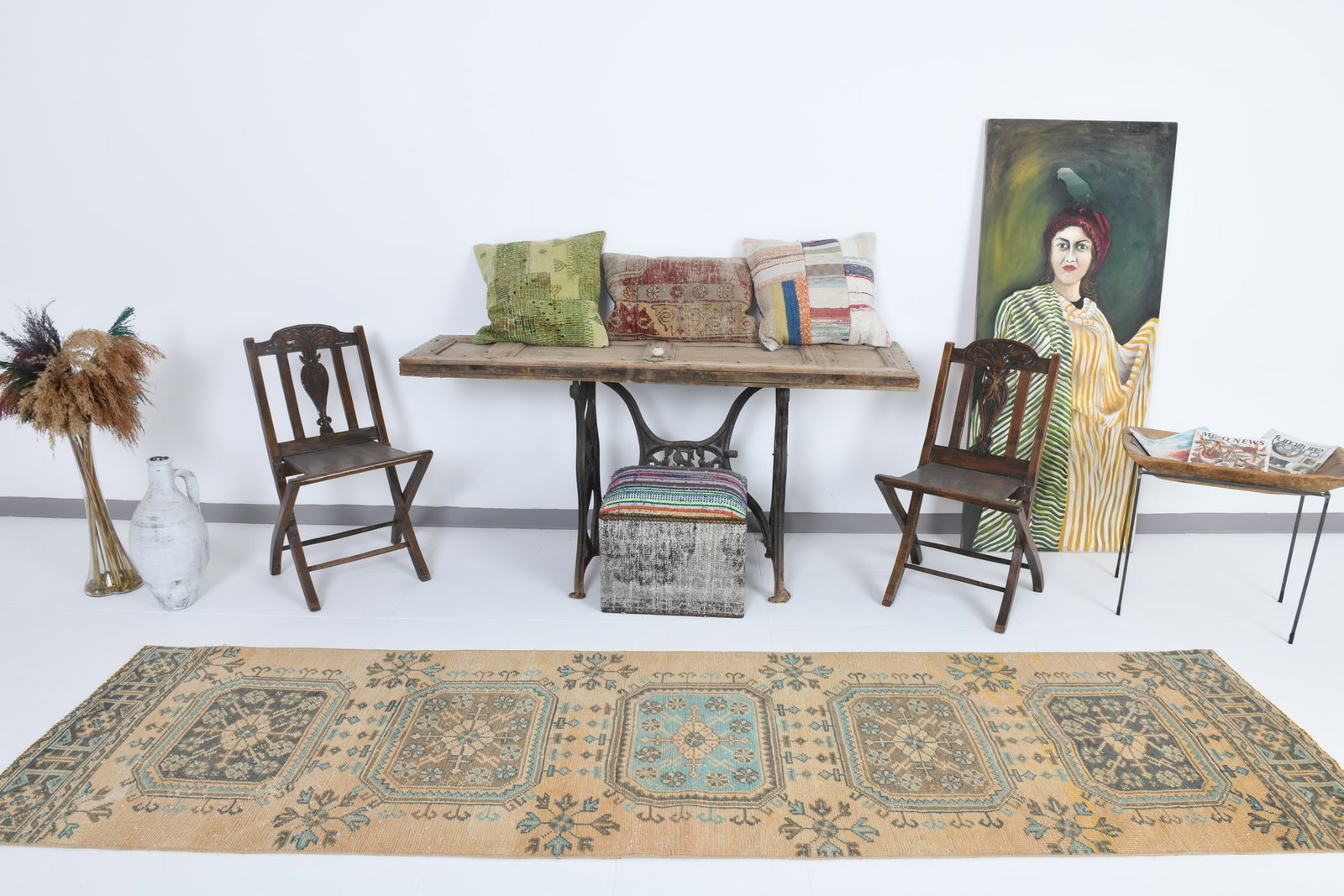2'9'' x 10'9'' Turkish Vintage Runner Rug - 17878 - 2