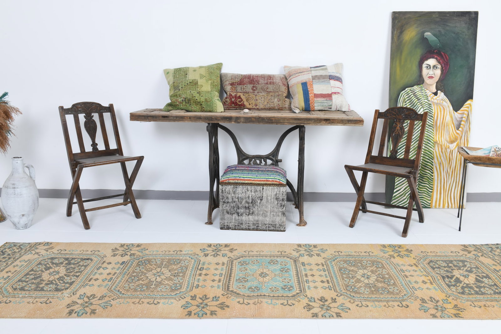 2'9'' x 10'9'' Turkish Vintage Runner Rug - 17878 - 3