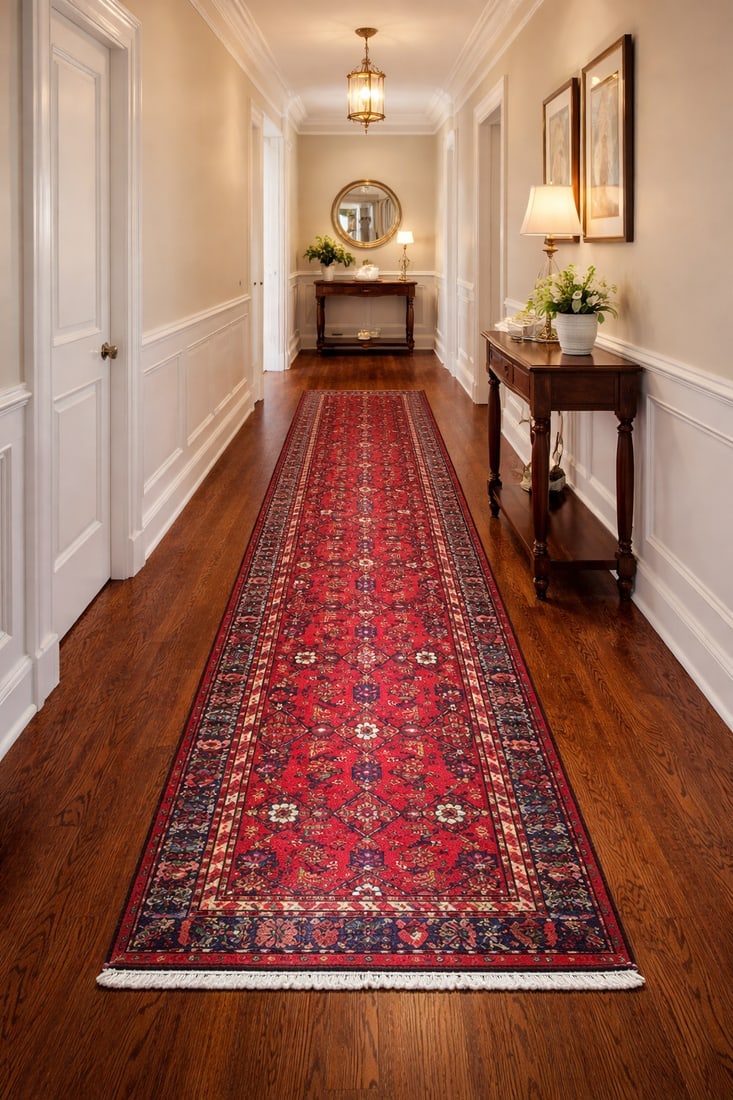 Vintage Red Tribal 3'2X10'7 Hamedan Persian Runner Rug - 2