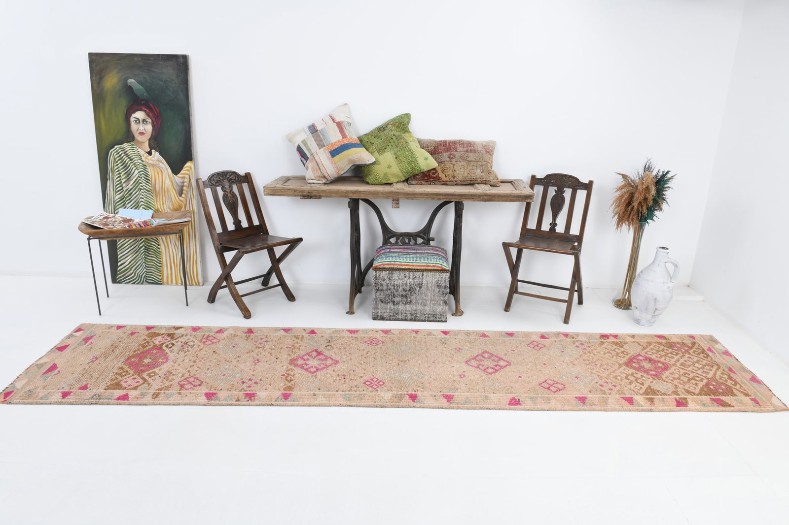2'7'' x 12'4'' Vintage Wool Runner Rug - 6656 - 3