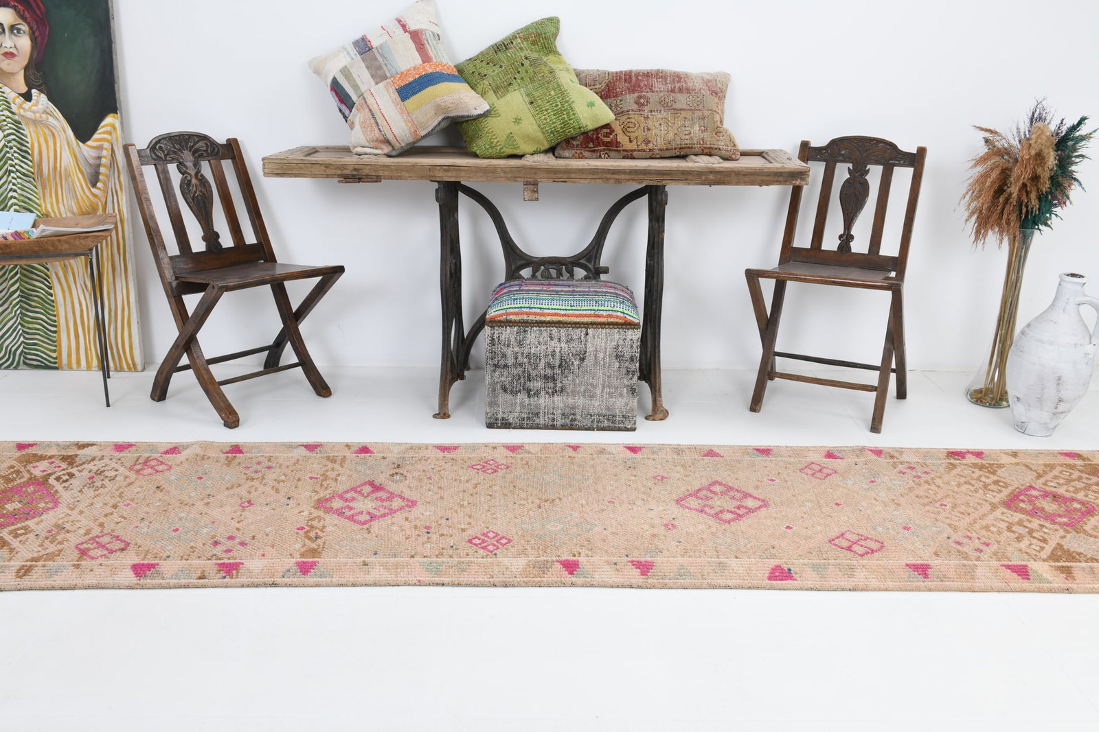 2'7'' x 12'4'' Vintage Wool Runner Rug - 6656 - 4