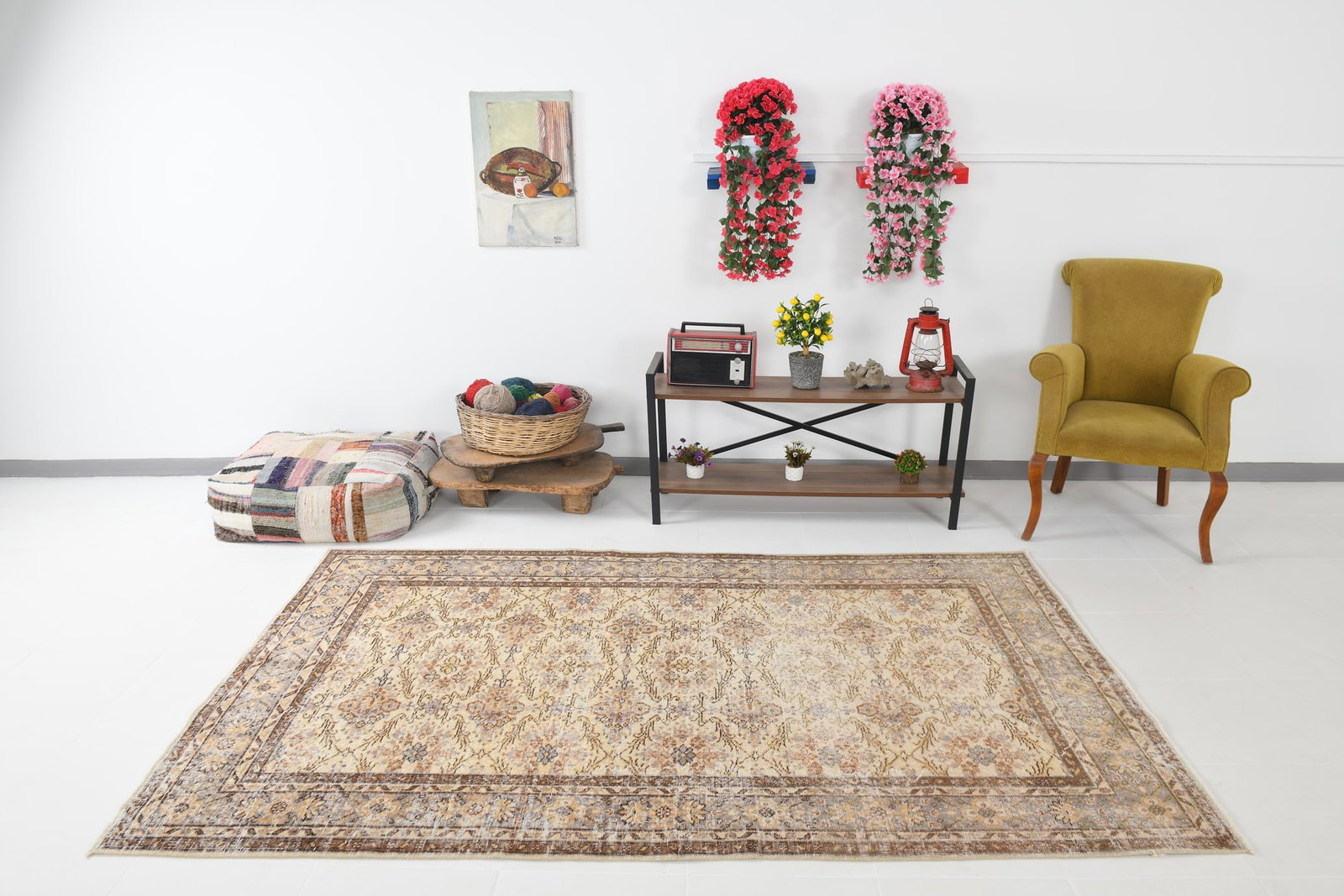5'2'' x 8'3'' Handmade Vintage Wool Rug - 5416 - 2