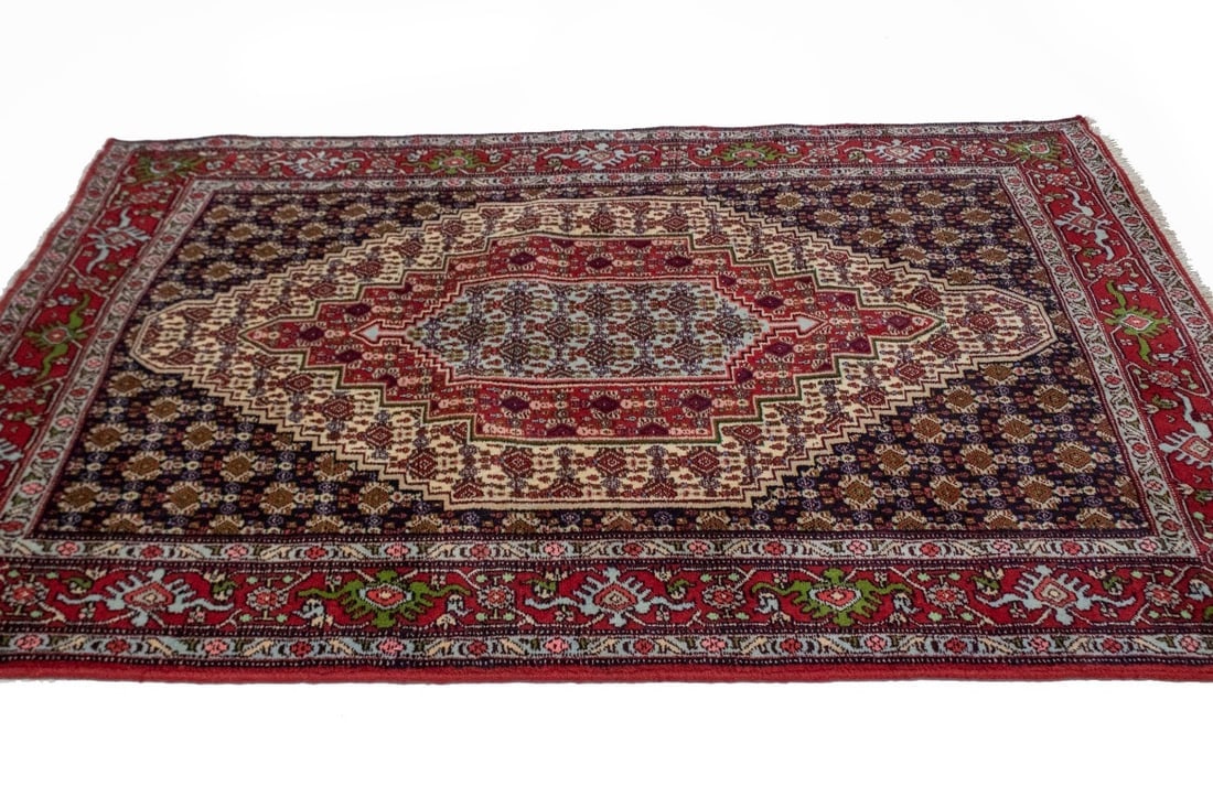Vintage Beige Geometric 3X18 Ardebil Persian Runner Rug - 7