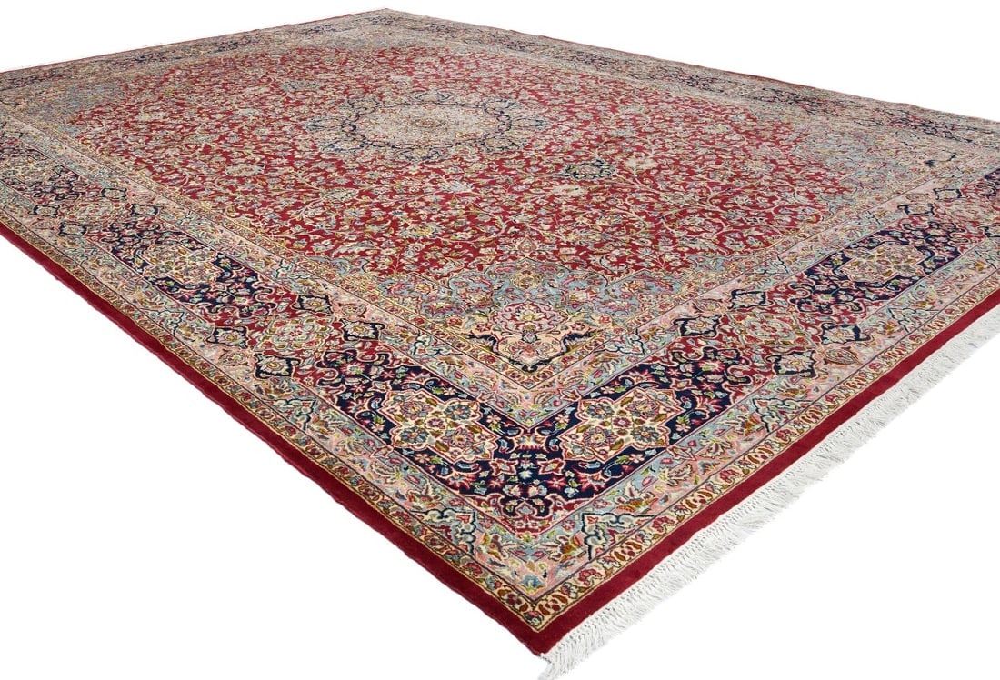 Vintage Traditional Floral 9'7X13'6 Kerman Persian Rug - 5
