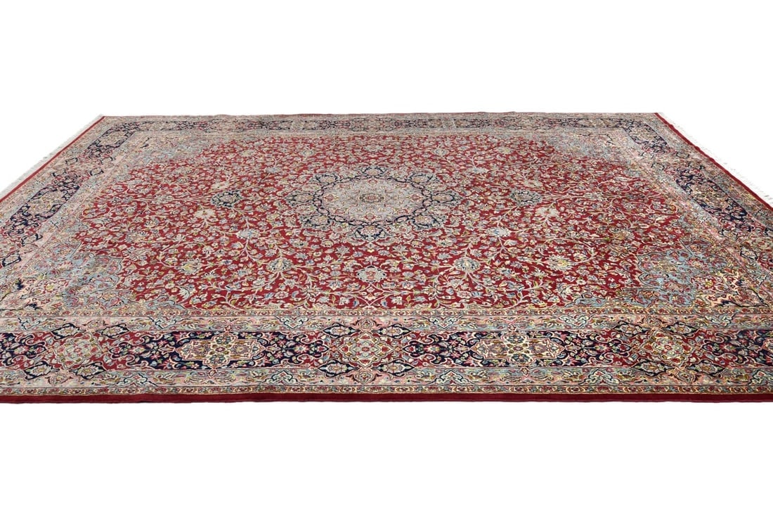 Vintage Traditional Floral 9'7X13'6 Kerman Persian Rug - 7