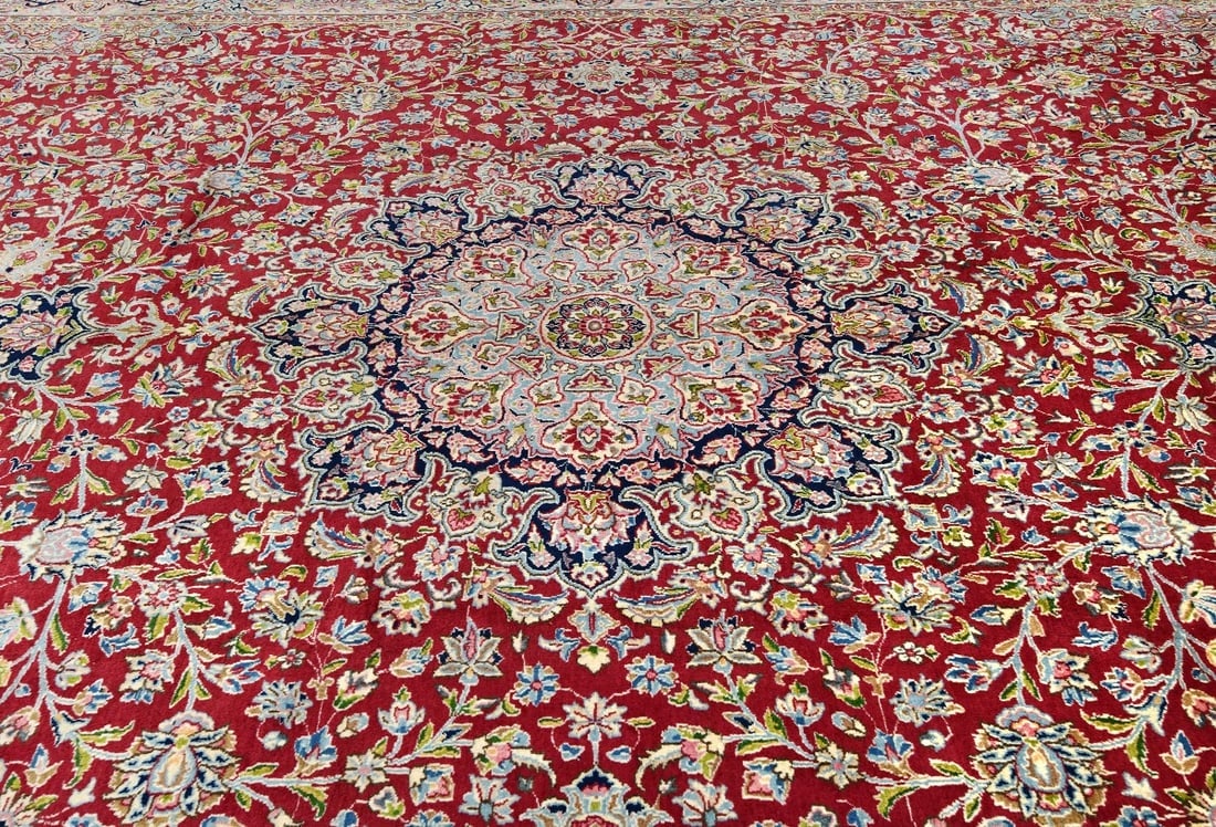 Vintage Traditional Floral 9'7X13'6 Kerman Persian Rug - 8