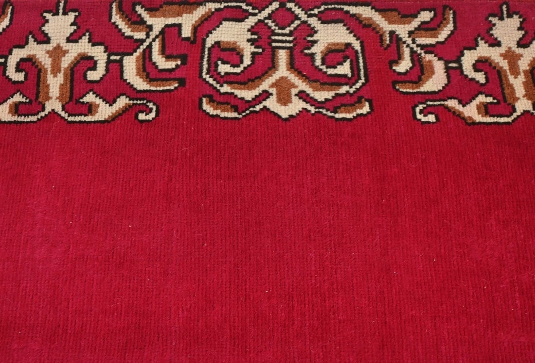 Semi Antique Fuchsia Rose Classic 2'5X15'5 Tabriz Persian Runner Rug - 7