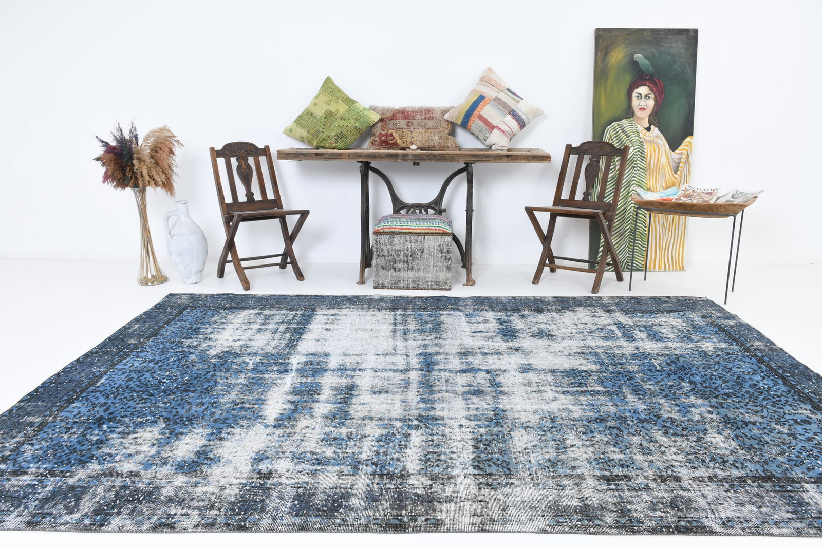 6'11'' x 10'2'' Handmade Vintage Wool Rug - 6594 - 3
