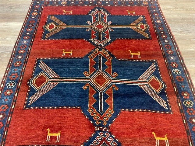 Antique kazak Caucasian rug-329 - 2
