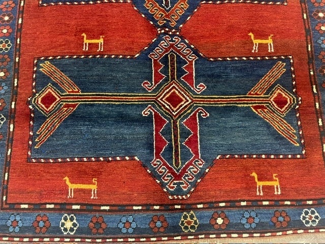 Antique kazak Caucasian rug-329 - 4