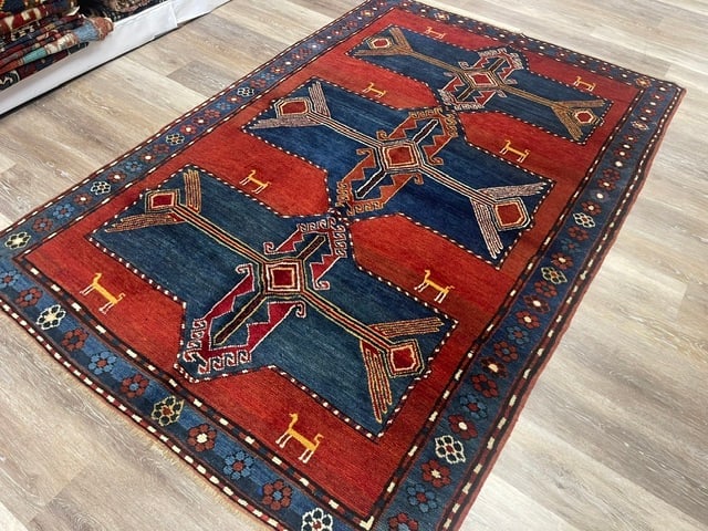 Antique kazak Caucasian rug-329 - 5