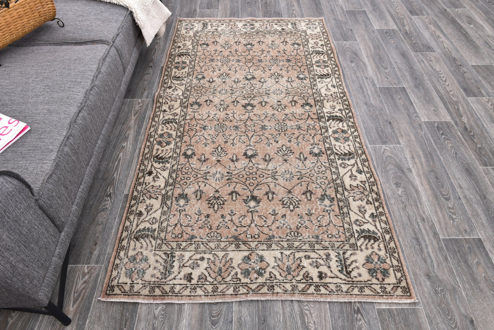 3'8'' x 6'9'' Handmade Vintage Wool Rug - 243982 - 3