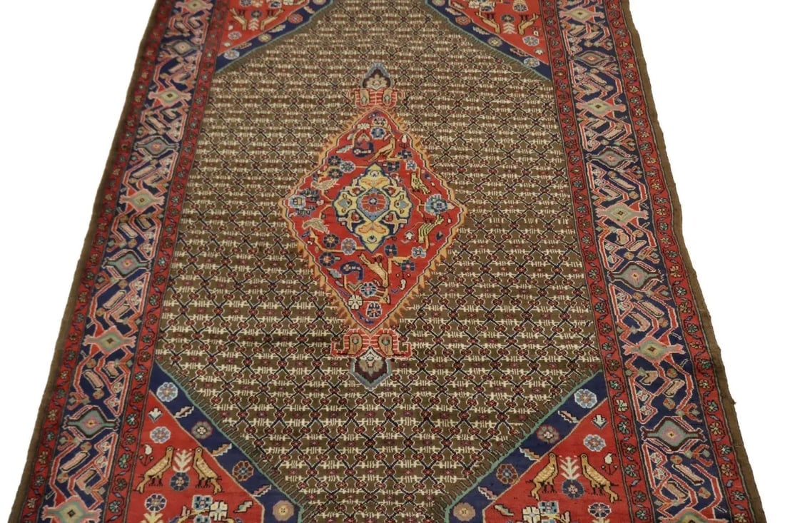 Vintage Brown Tribal 5X10 Koliaie Persian Rug - 5