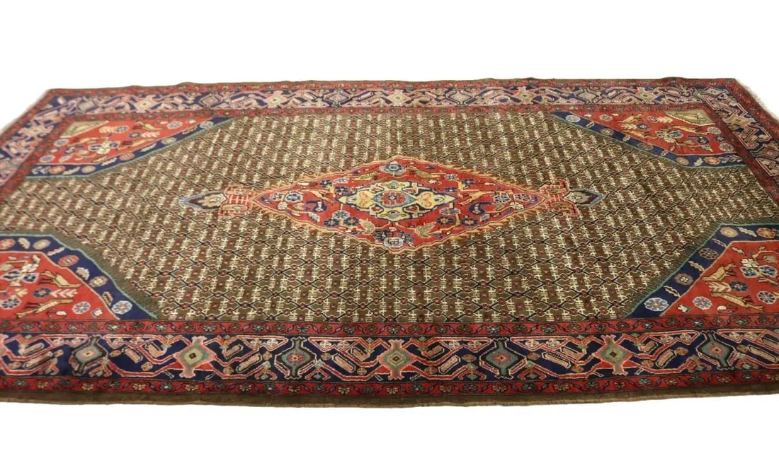 Vintage Brown Tribal 5X10 Koliaie Persian Rug - 7