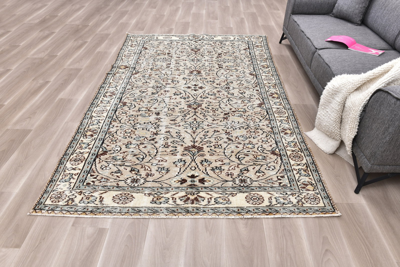 5'6'' x 8'9'' Turkish Vintage Runner Rug - 242328 - 3