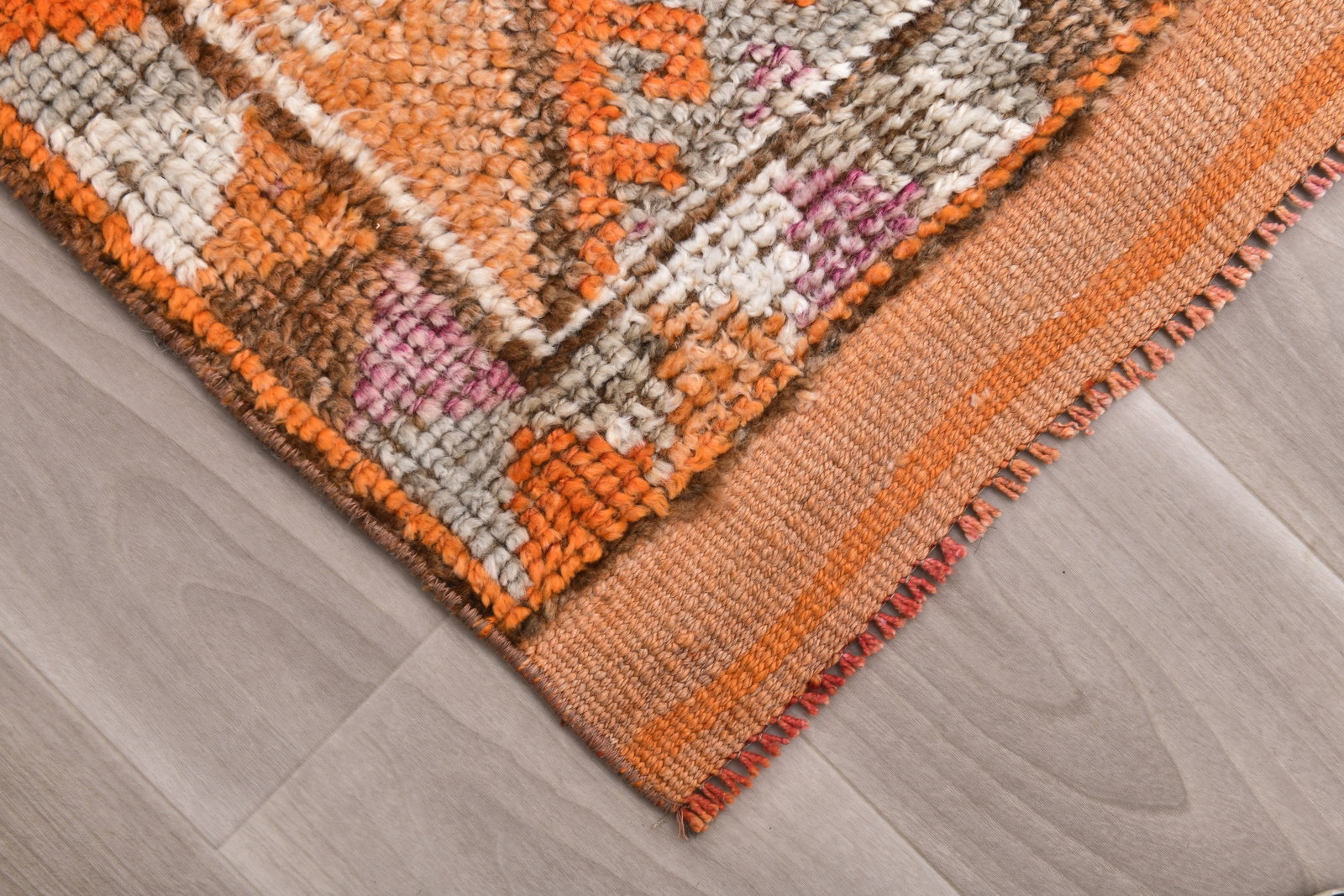2'5'' x 13'3'' Handmade Vintage Wool Rug - 242509 - 7
