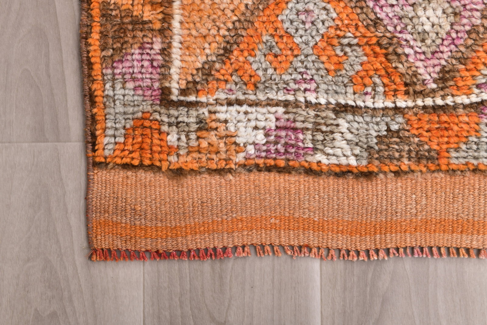 2'5'' x 13'3'' Handmade Vintage Wool Rug - 242509 - 8