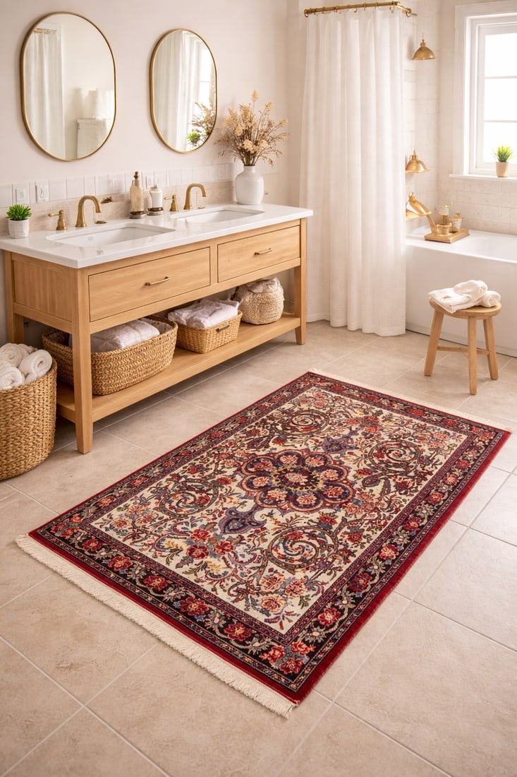 Vintage Cream Floral 3X5 Bidjar Halvaei Persian Rug - 2