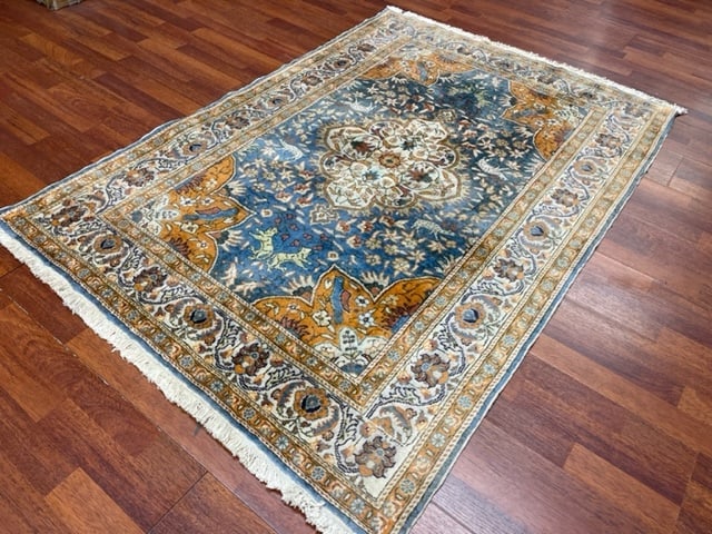 Antique Tabriz Design Silk Saysari Rug-5059 - 7