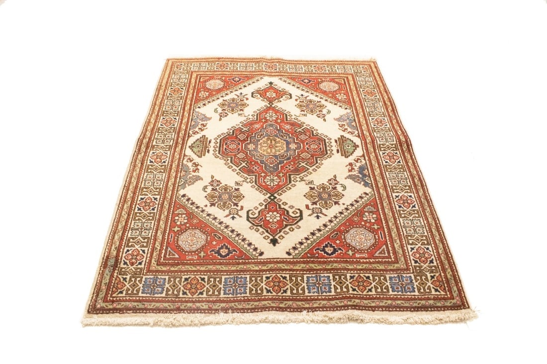 Vintage Cream Floral 3'4X9'6 Mood Persian Runner Rug - 7
