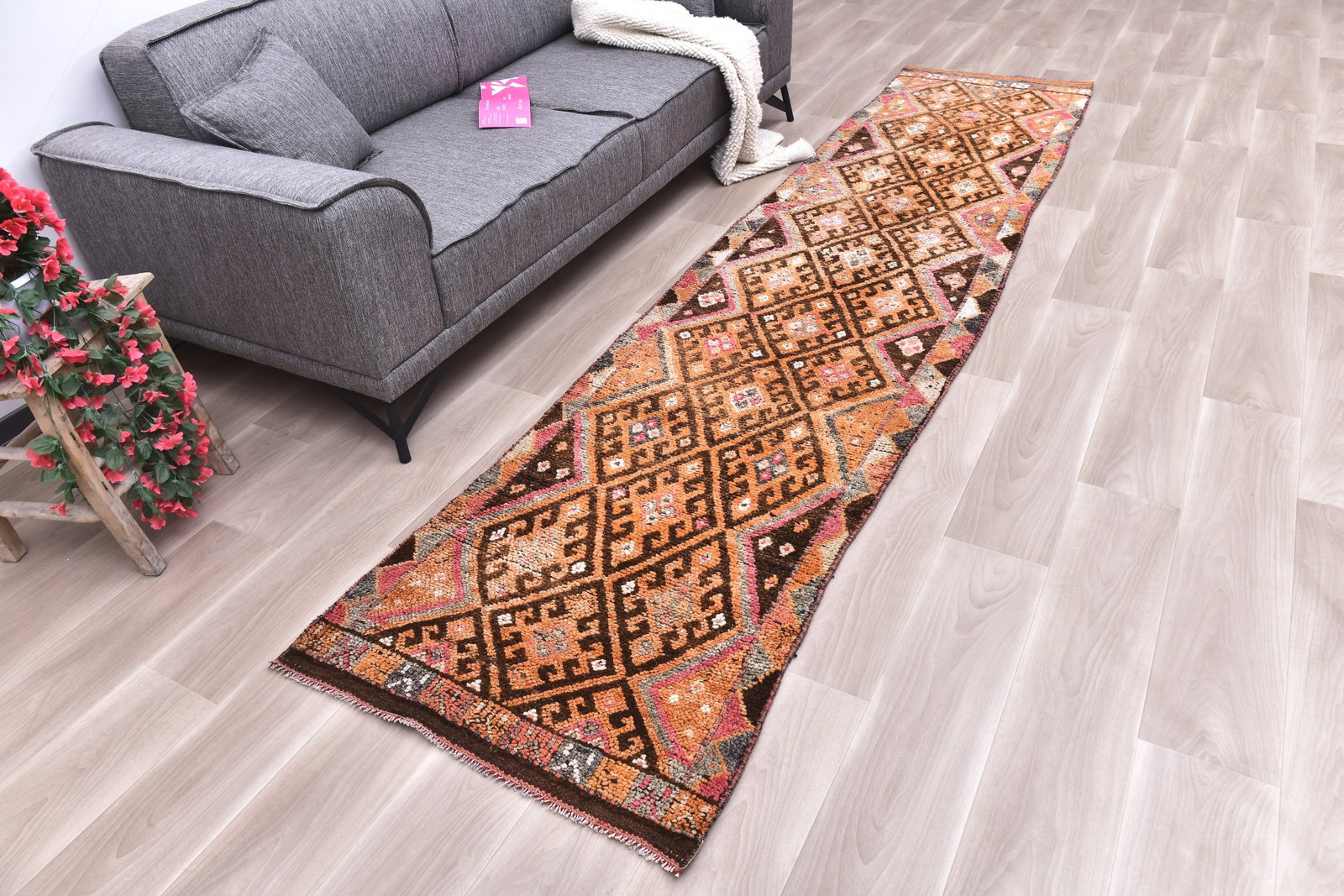 2'9'' x 11'7'' Vintage Wool Runner Rug - 240702 - 2