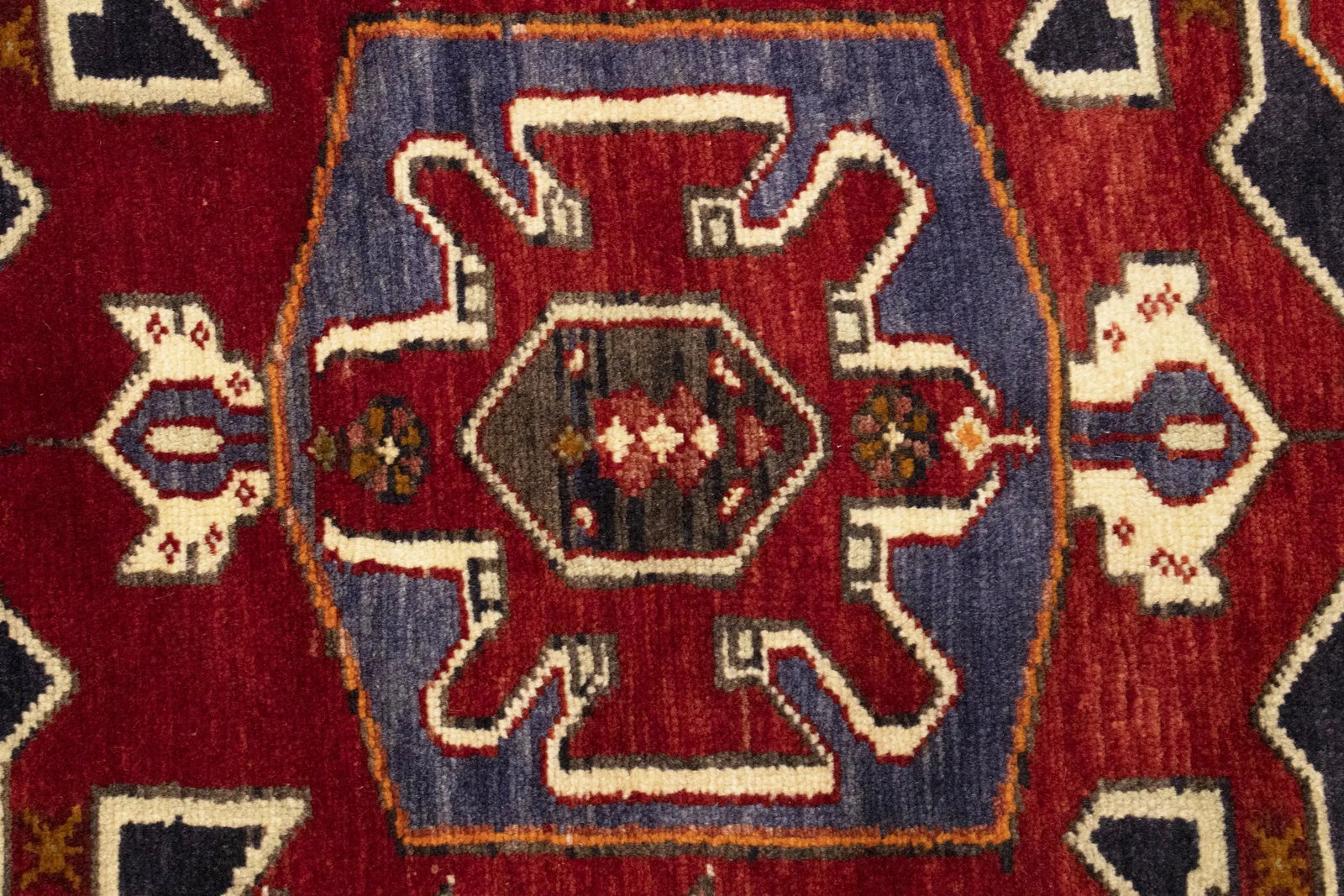 Vintage Plum and Ocher Tribal 5X6 Turkoman Persian Rug - 7
