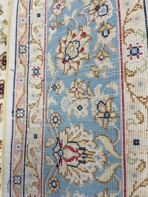 Vintage Sign Tabriz design Silk Rug-5298 - 7