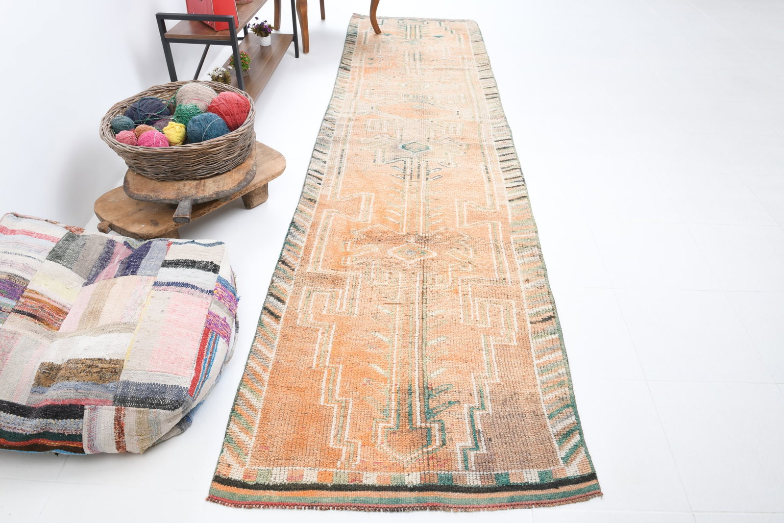 3'2'' x 12'5'' Turkish Vintage Runner Rug - 7306 - 5