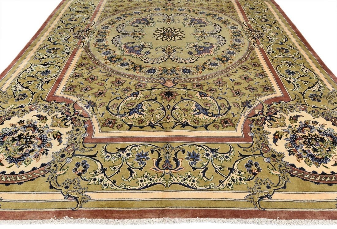 Vintage Floral Traditional 9'9X13'5 Kashan Persian Rug - 4