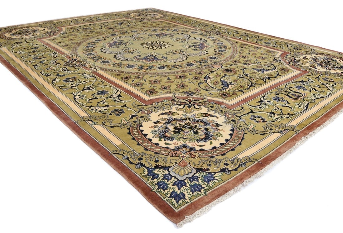 Vintage Floral Traditional 9'9X13'5 Kashan Persian Rug - 5