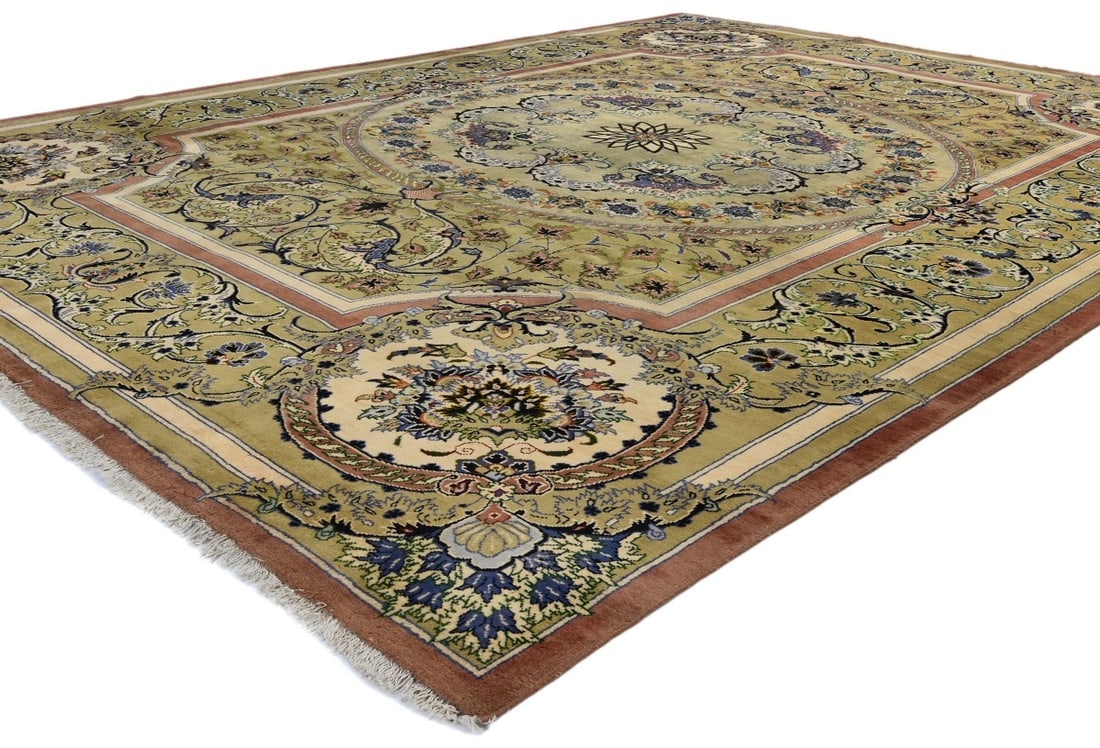 Vintage Floral Traditional 9'9X13'5 Kashan Persian Rug - 6
