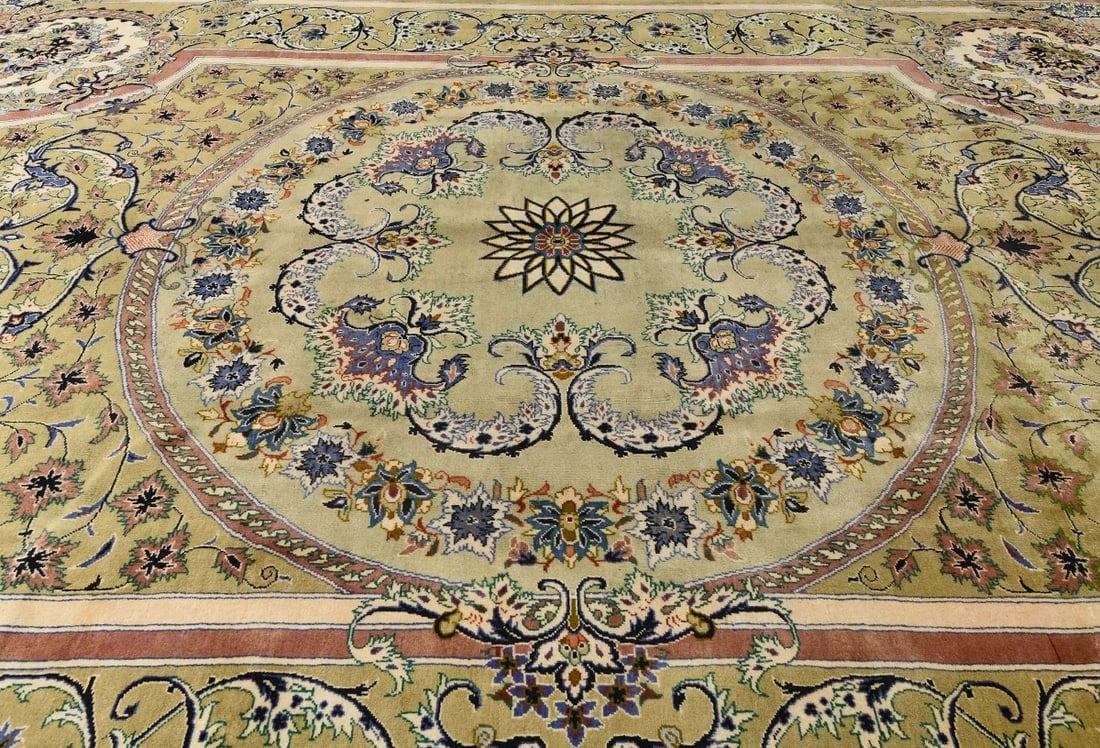 Vintage Floral Traditional 9'9X13'5 Kashan Persian Rug - 8