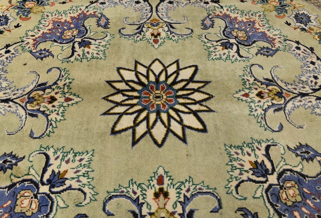 Vintage Floral Traditional 9'9X13'5 Kashan Persian Rug - 9