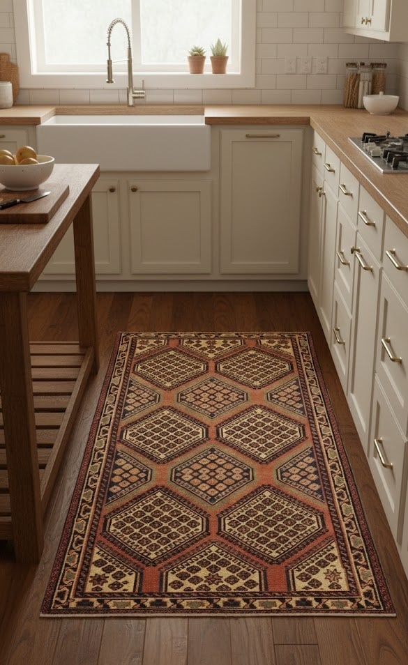 Semi Antique Tribal Geometric 4X7 Shiraz Lori Persian Rug - 2