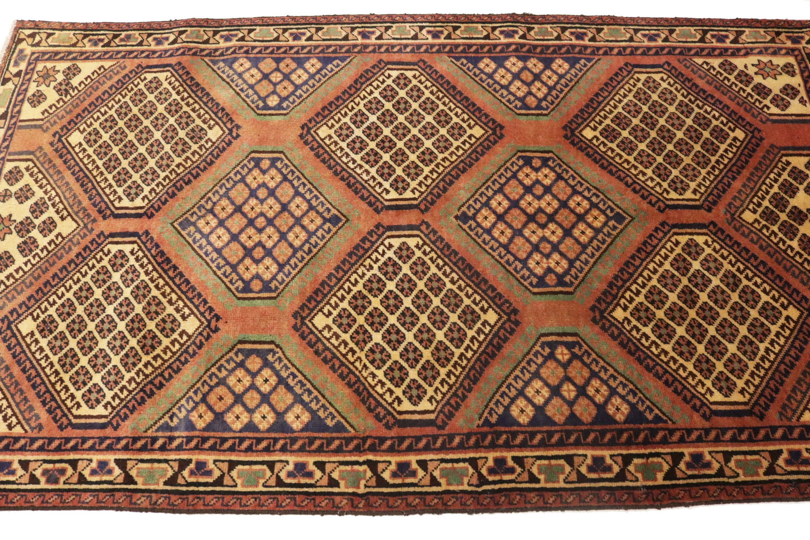 Semi Antique Tribal Geometric 4X7 Shiraz Lori Persian Rug - 7