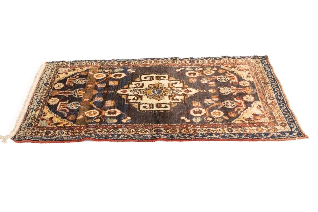 Vintage Floral Tribal 3X6 Hamedan Persian Rug - 5