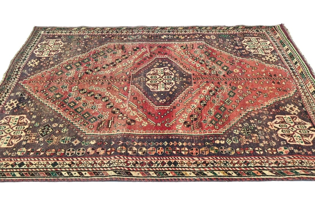 Antique Muted Tribal 5'4X7'7 Distressed Vintage Oriental Rug - 7